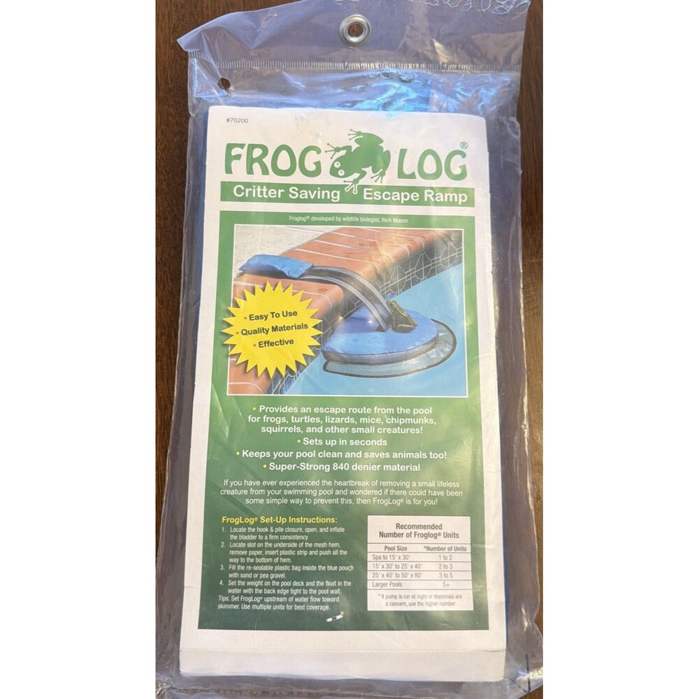 New Sealed Frog Log Escape Ramp Critter Saving Animal Pool Spa Saver